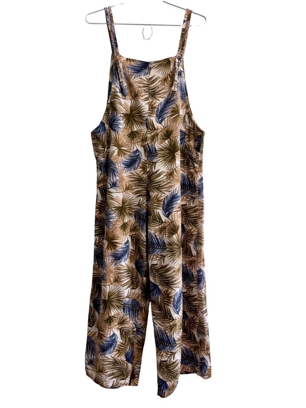 Natura Preserve Linen Blend Tropical Jumpsuit Size Large